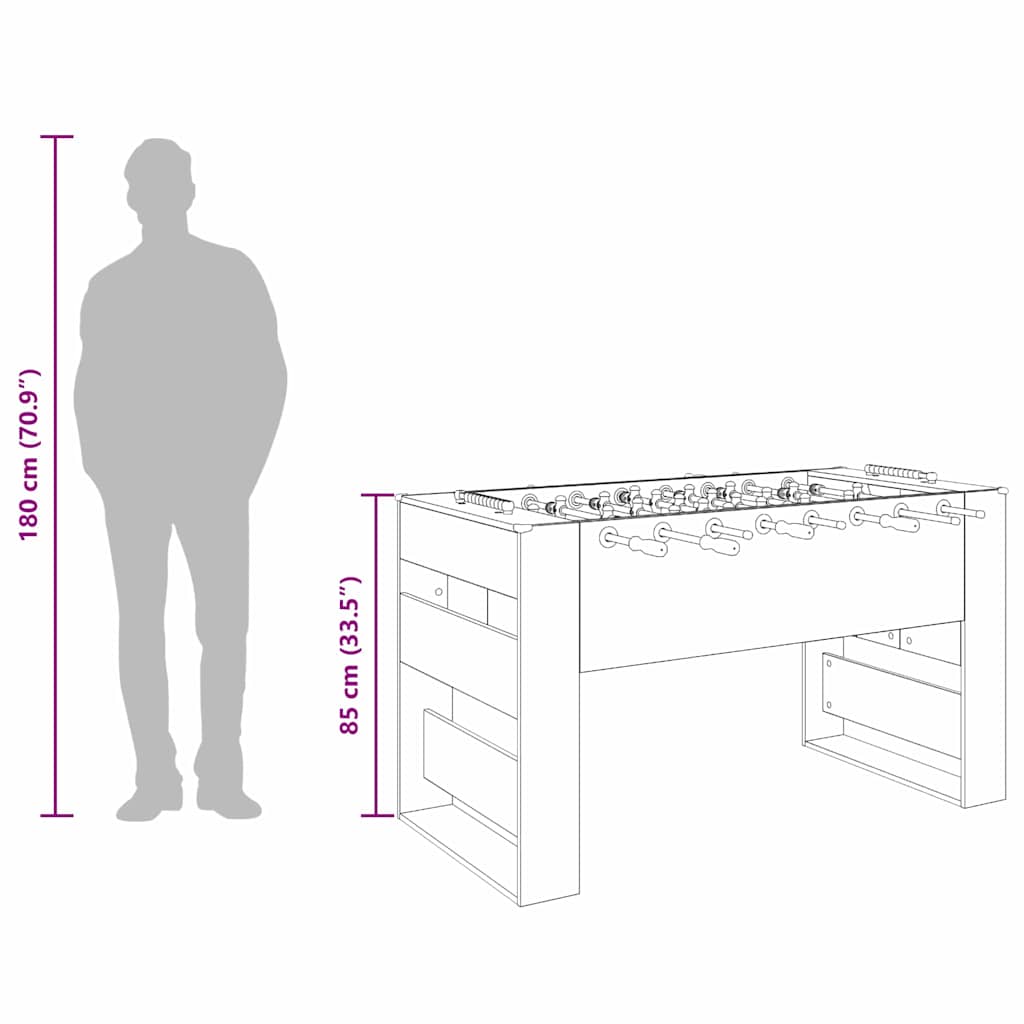 Honkbaltafel Artisan Eik 146,5 x 74 x 85 cm Bewerkt hout is nu te koop bij PeponiXL, paradijselijk wonen!