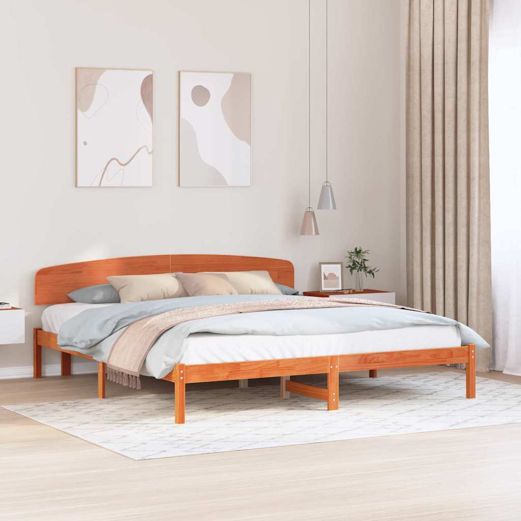 Bedframe Wasbruin 200 x 200 cm Massief grenenhout is nu te koop bij PeponiXL, paradijselijk wonen!