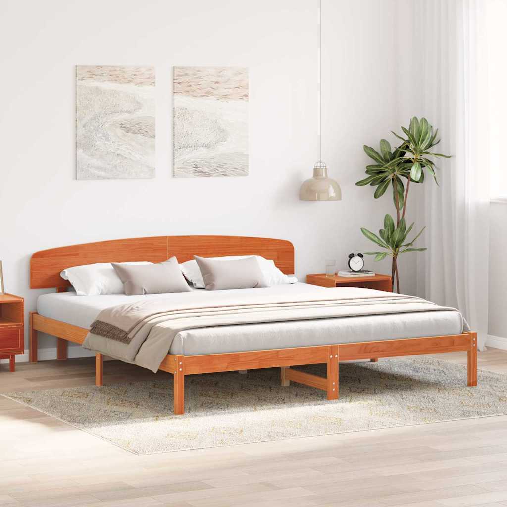 Bedframe Wasbruin 200 x 200 cm Massief grenenhout is nu te koop bij PeponiXL, paradijselijk wonen!