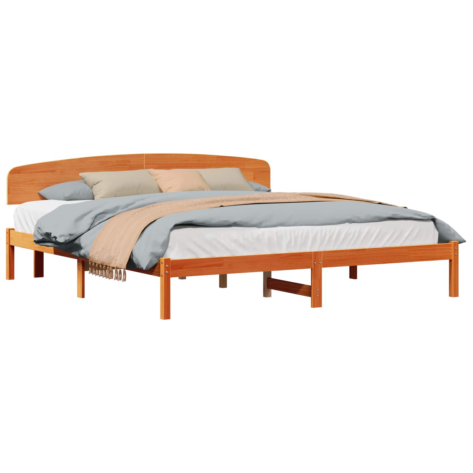 Bedframe Wasbruin 200 x 200 cm Massief grenenhout is nu te koop bij PeponiXL, paradijselijk wonen!