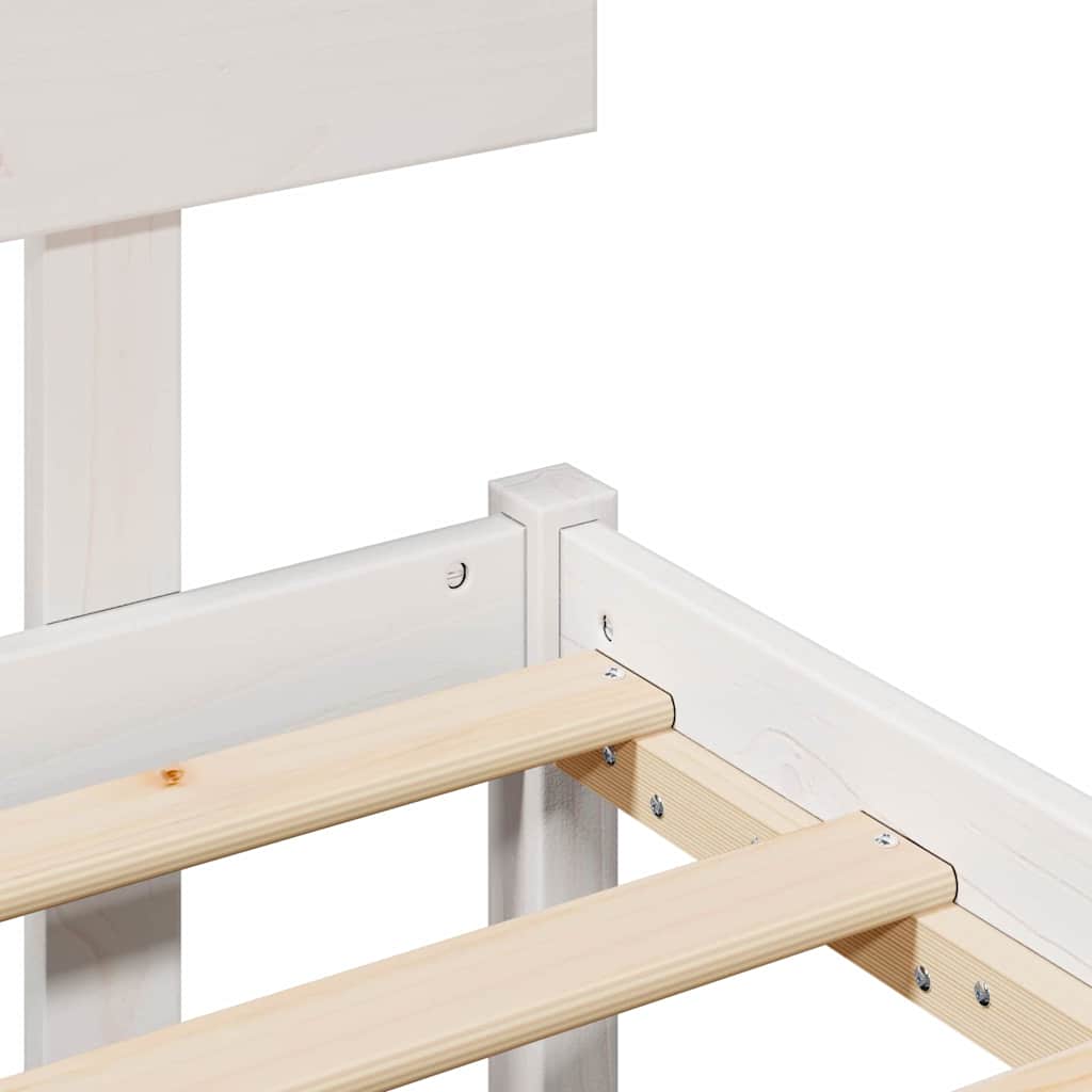 Bedframe met hoofdeinde Wit 180 x 200 cm Massief grenenhout is nu te koop bij PeponiXL, paradijselijk wonen!