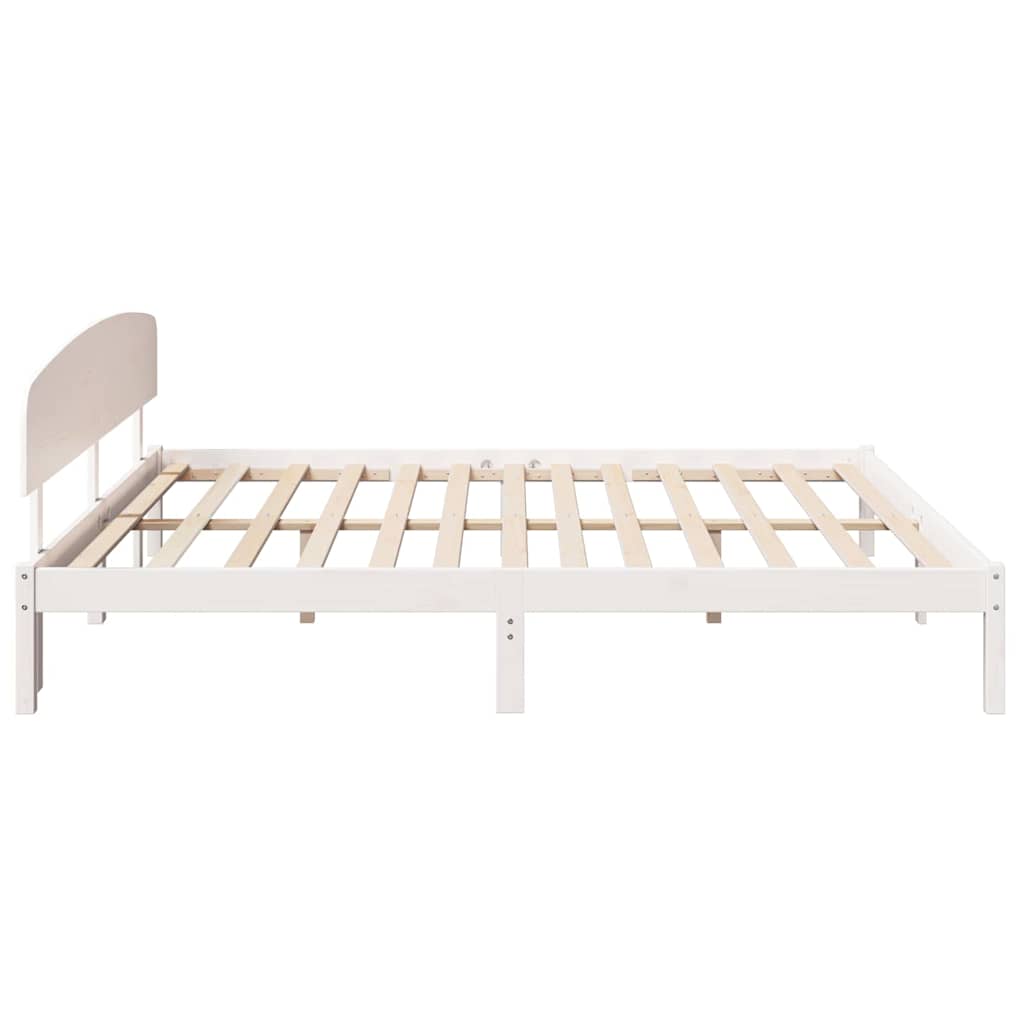 Bedframe met hoofdeinde Wit 180 x 200 cm Massief grenenhout is nu te koop bij PeponiXL, paradijselijk wonen!