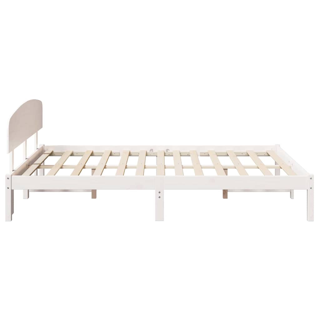 Bedframe met hoofdeinde Wit 160 x 200 cm Massief grenenhout is nu te koop bij PeponiXL, paradijselijk wonen!