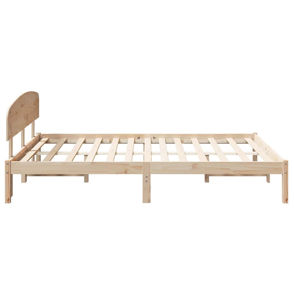 Bedframe met hoofdeinde Naturel 150 x 200 cm Massief grenenhout is nu te koop bij PeponiXL, paradijselijk wonen!