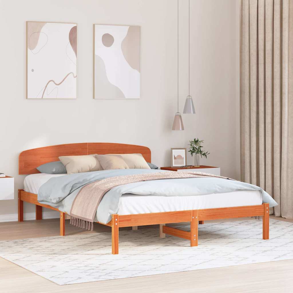 Bedframe Wasbruin 140 x 200 cm Massief grenenhout is nu te koop bij PeponiXL, paradijselijk wonen!