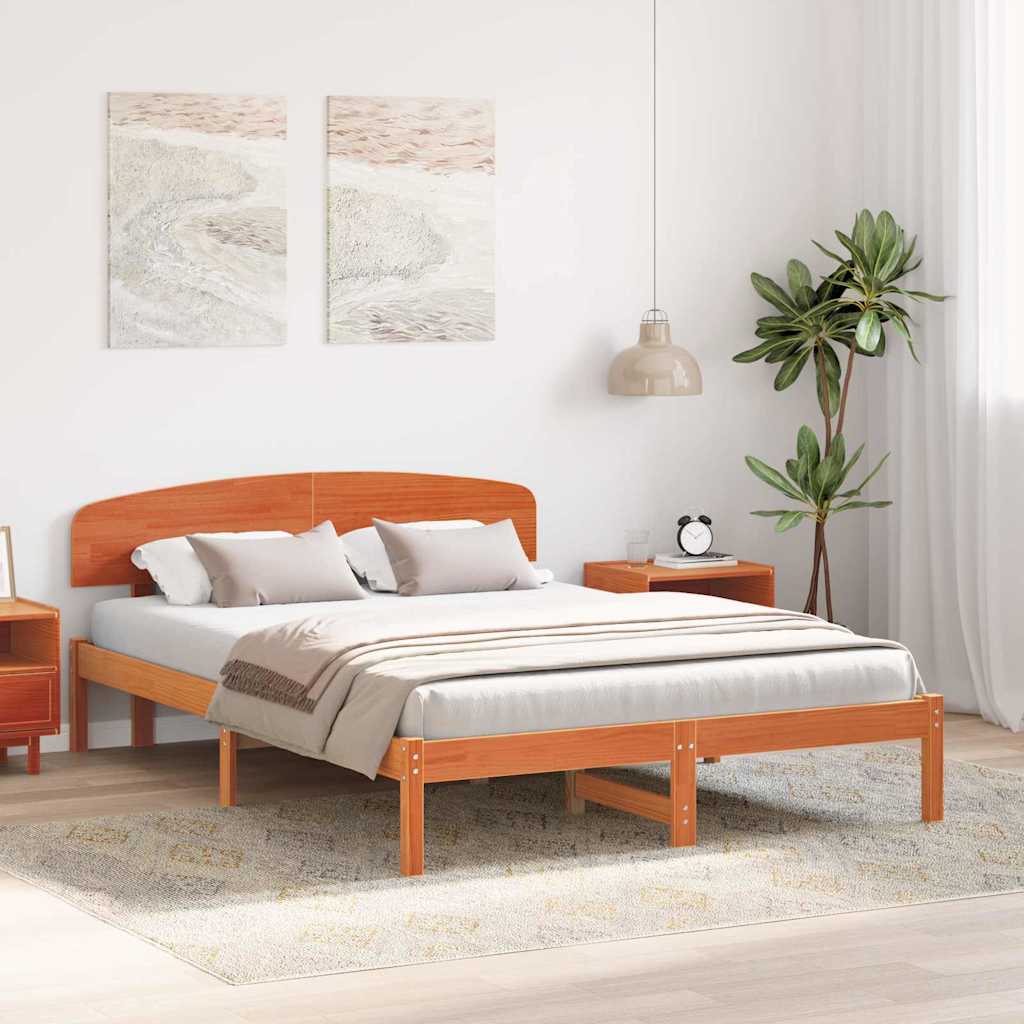 Bedframe Wasbruin 140 x 200 cm Massief grenenhout is nu te koop bij PeponiXL, paradijselijk wonen!