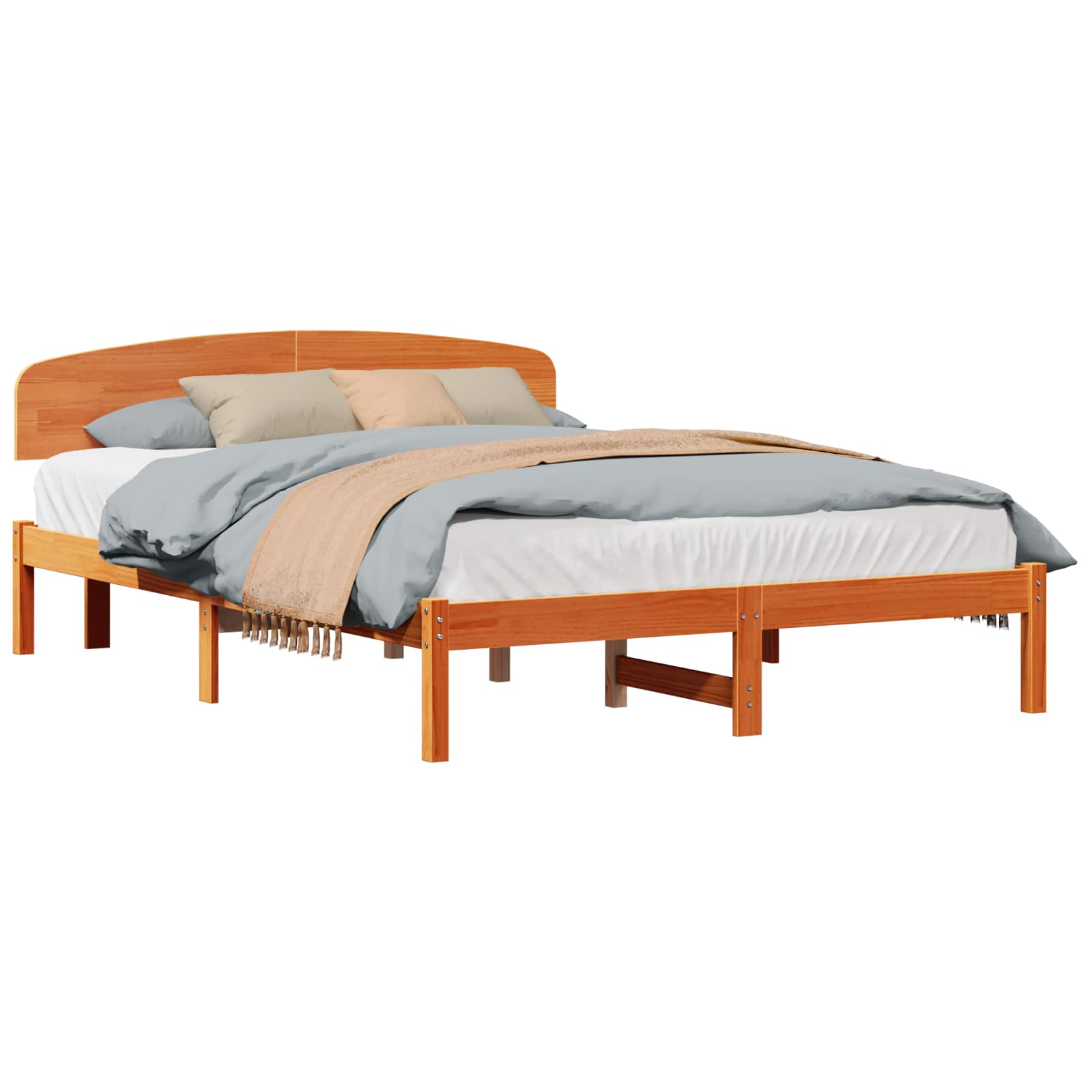 Bedframe Wasbruin 140 x 200 cm Massief grenenhout is nu te koop bij PeponiXL, paradijselijk wonen!