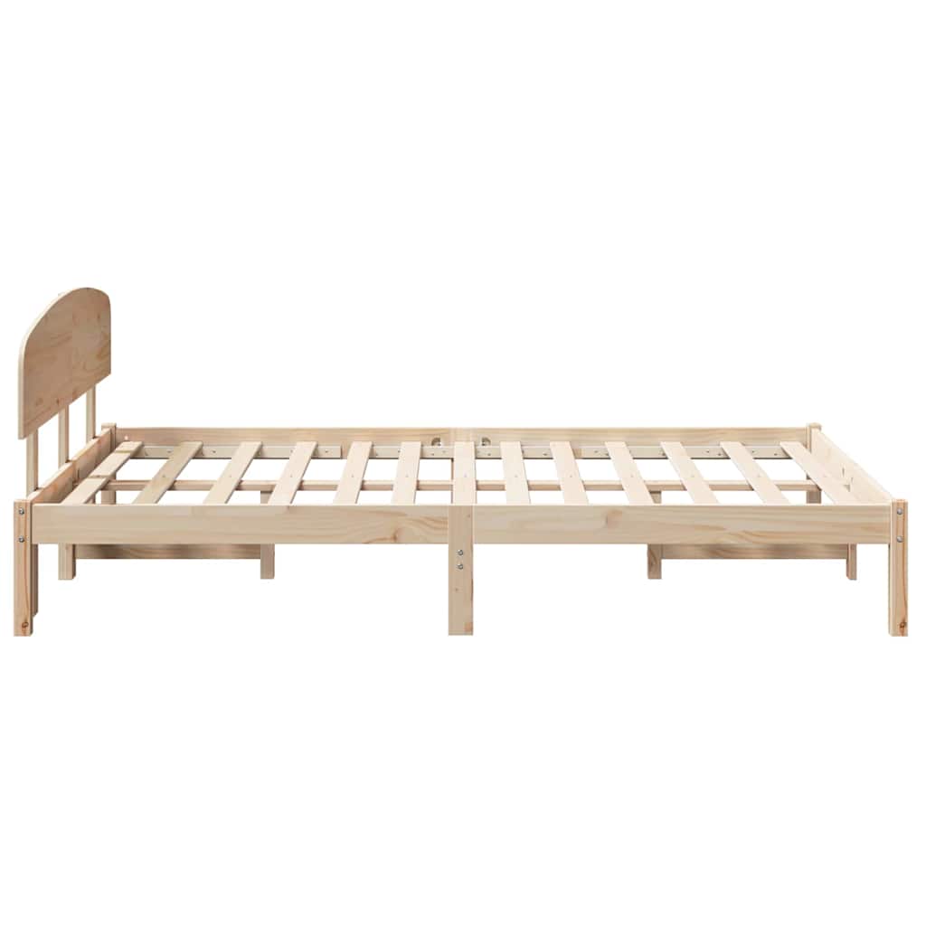 Bedframe met hoofdeinde Naturel 135 x 190 cm Massief grenenhout is nu te koop bij PeponiXL, paradijselijk wonen!