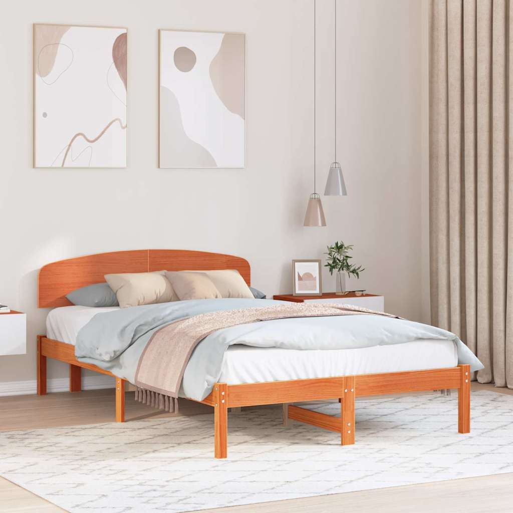 Bedframe Wasbruin 135 x 190 cm Massief grenenhout is nu te koop bij PeponiXL, paradijselijk wonen!