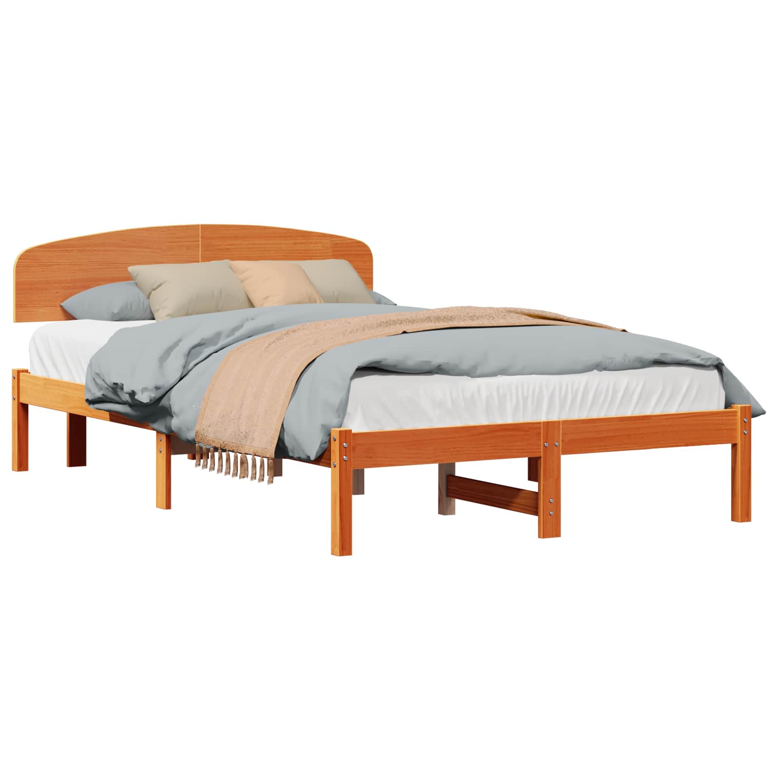Bedframe Wasbruin 135 x 190 cm Massief grenenhout is nu te koop bij PeponiXL, paradijselijk wonen!