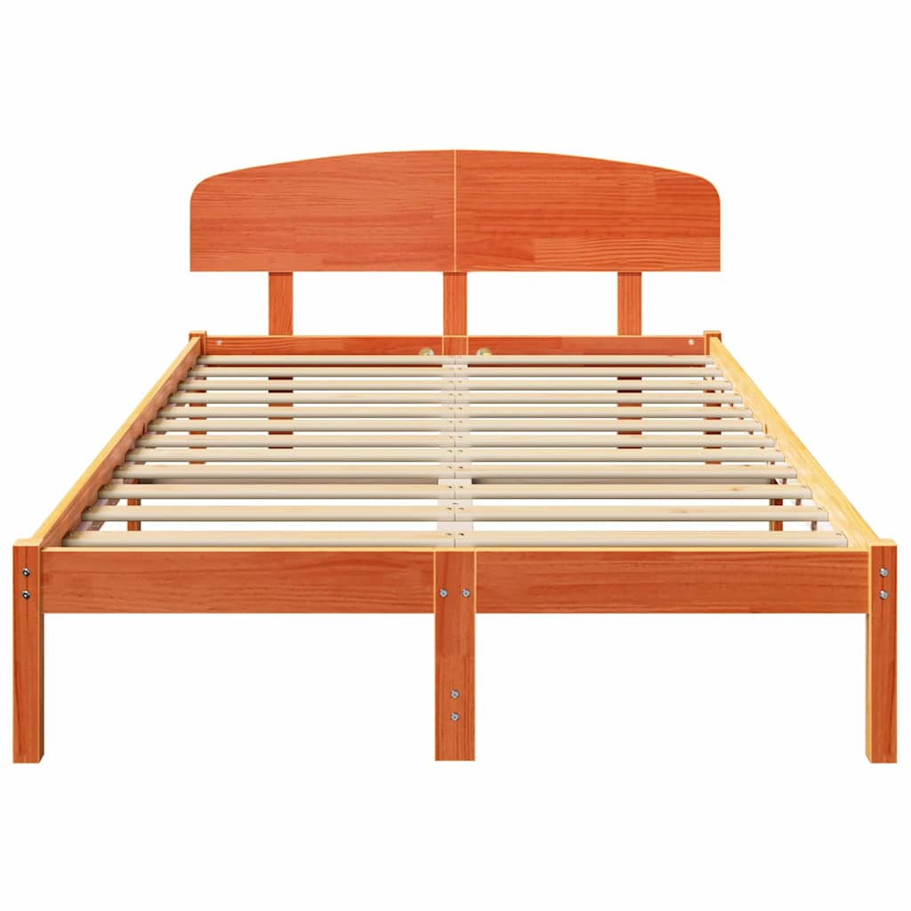 Bedframe Wasbruin 135 x 190 cm Massief grenenhout is nu te koop bij PeponiXL, paradijselijk wonen!