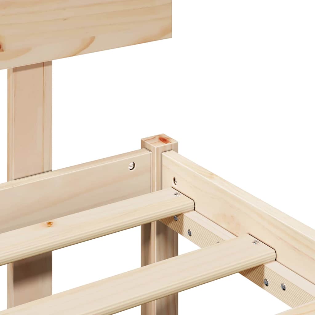 Bedframe met hoofdeinde Naturel 120 x 190 cm Massief grenenhout is nu te koop bij PeponiXL, paradijselijk wonen!