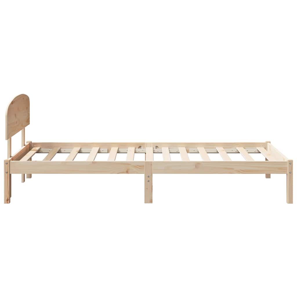 Bedframe met hoofdeinde Naturel 90 x 200 cm Massief grenenhout is nu te koop bij PeponiXL, paradijselijk wonen!