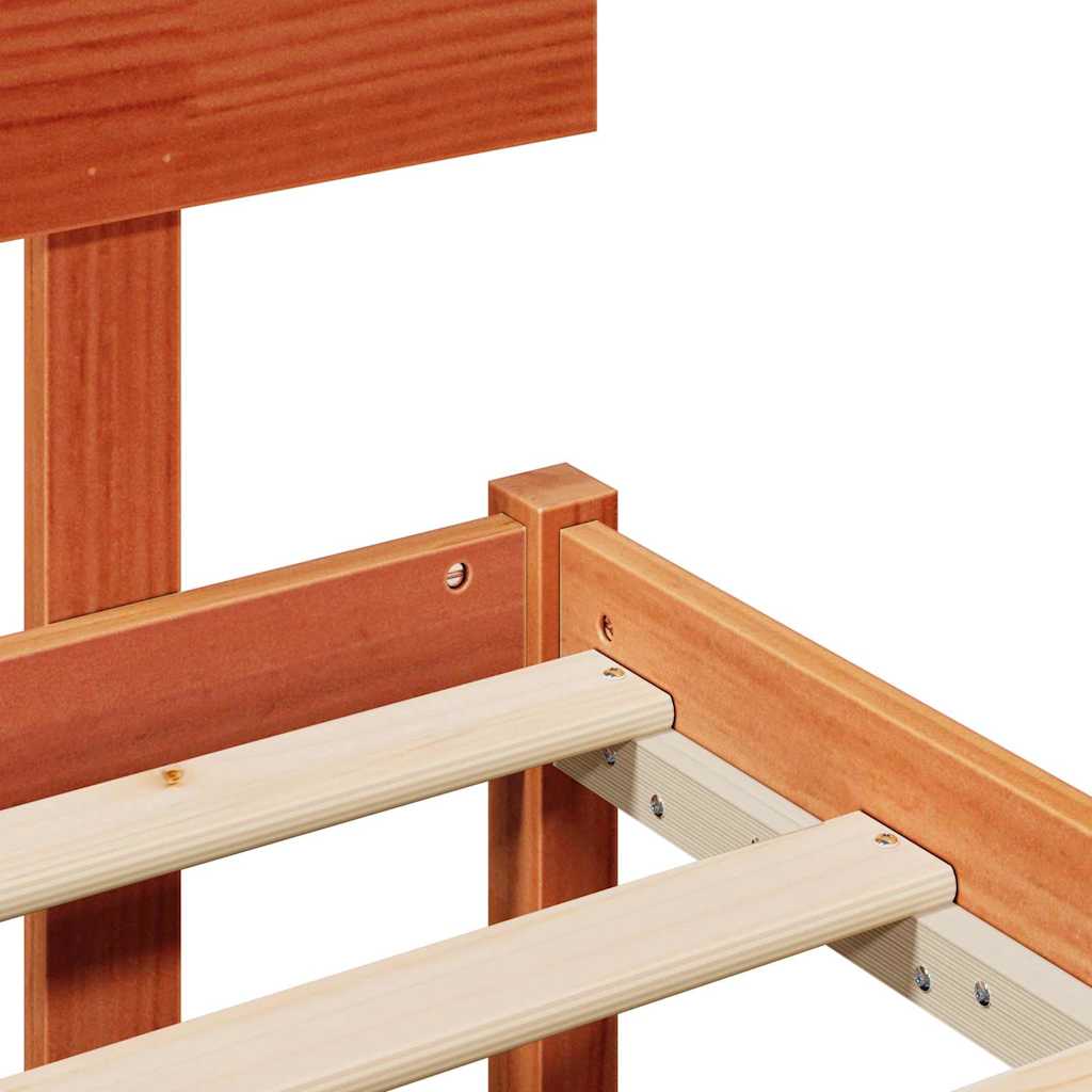 Bedframe met hoofdeinde Wasbruin 90 x 200 cm Massief grenenhout is nu te koop bij PeponiXL, paradijselijk wonen!