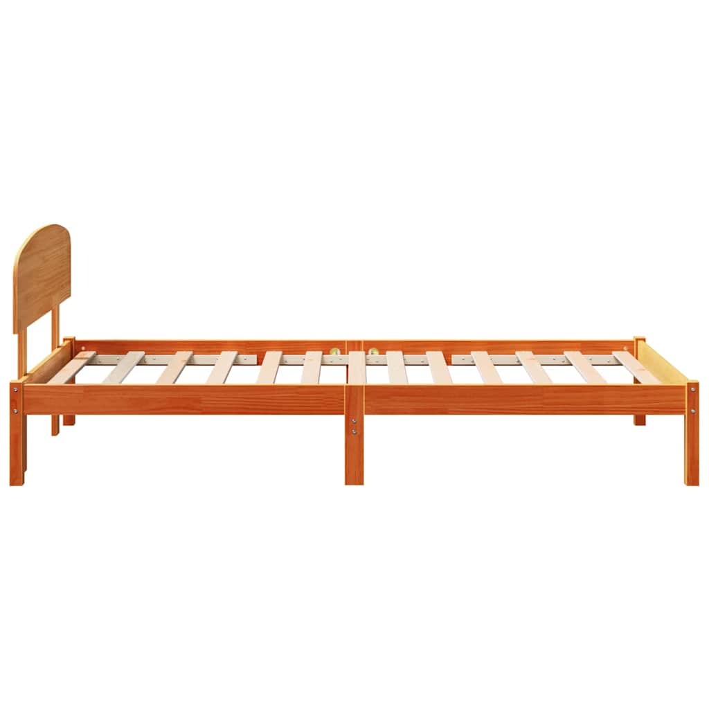 Bedframe met hoofdeinde Wasbruin 75 x 190 cm Massief grenenhout is nu te koop bij PeponiXL, paradijselijk wonen!