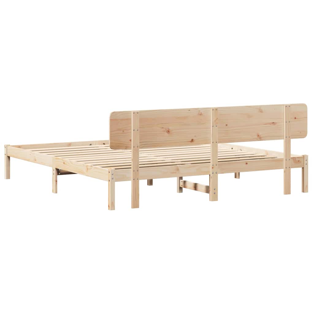 Bedframe met hoofdeinde Naturel 180 x 200 cm Massief grenenhout is nu te koop bij PeponiXL, paradijselijk wonen!