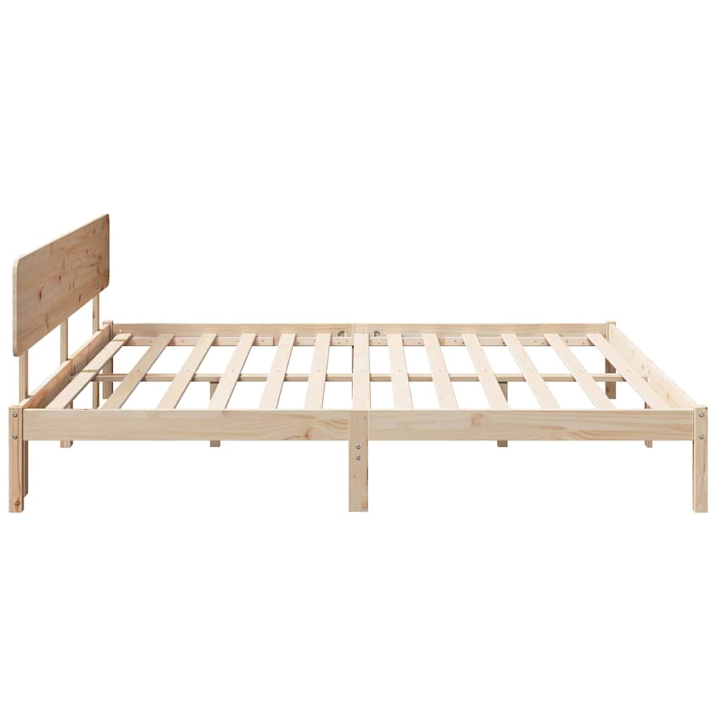 Bedframe met hoofdeinde Naturel 180 x 200 cm Massief grenenhout is nu te koop bij PeponiXL, paradijselijk wonen!