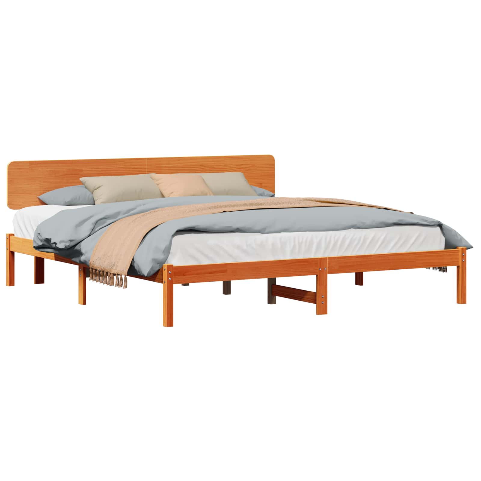 Bedframe Wasbruin 180 x 200 cm Massief grenenhout is nu te koop bij PeponiXL, paradijselijk wonen!