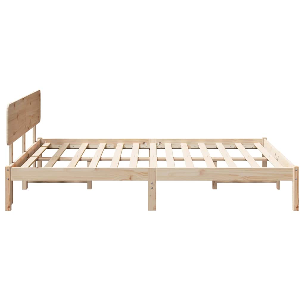 Bedframe met hoofdeinde Naturel 160 x 200 cm Massief grenenhout is nu te koop bij PeponiXL, paradijselijk wonen!