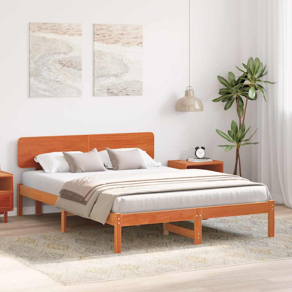 Bedframe Wasbruin 150 x 200 cm Massief grenenhout is nu te koop bij PeponiXL, paradijselijk wonen!