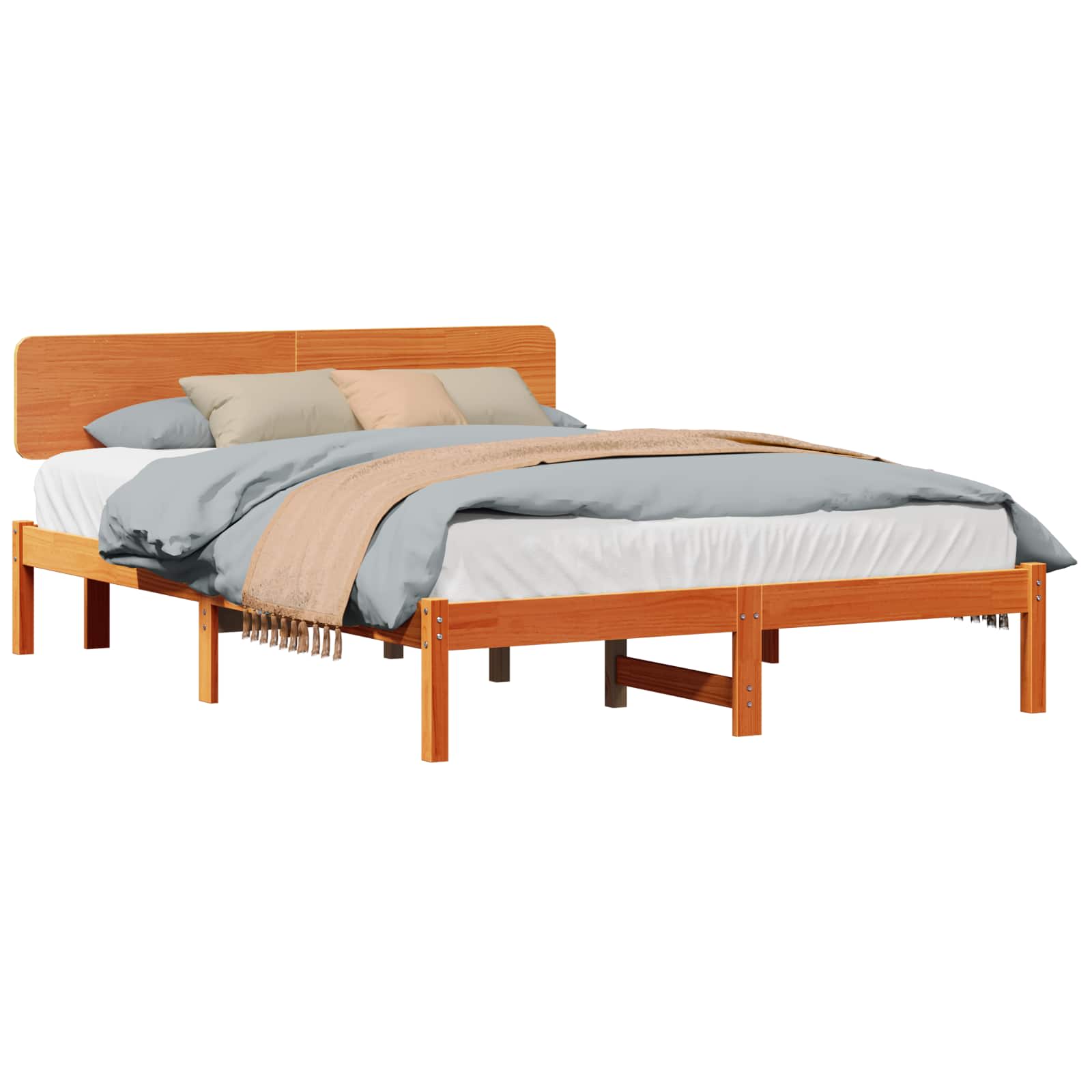 Bedframe Wasbruin 140 x 200 cm Massief grenenhout is nu te koop bij PeponiXL, paradijselijk wonen!