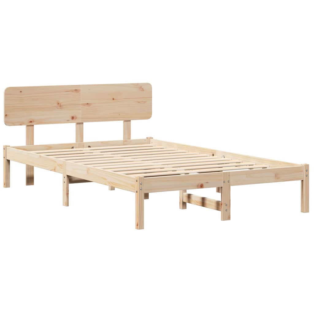 Bedframe met hoofdeinde Naturel 120 x 200 cm Massief grenenhout is nu te koop bij PeponiXL, paradijselijk wonen!
