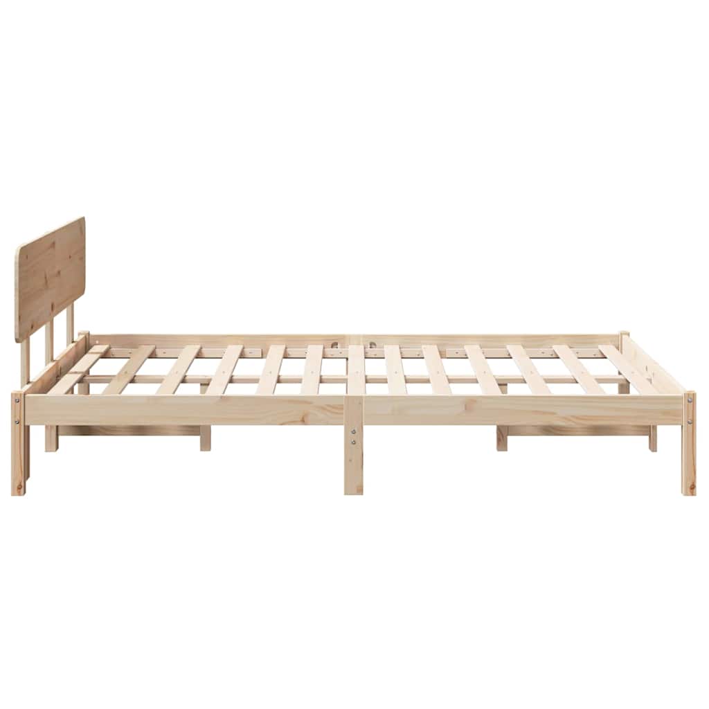 Bedframe met hoofdeinde Naturel 120 x 200 cm Massief grenenhout is nu te koop bij PeponiXL, paradijselijk wonen!