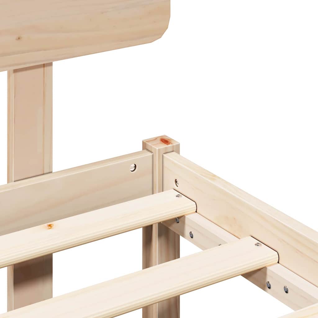 Bedframe met hoofdeinde Naturel 140 x 190 cm Massief grenenhout is nu te koop bij PeponiXL, paradijselijk wonen!