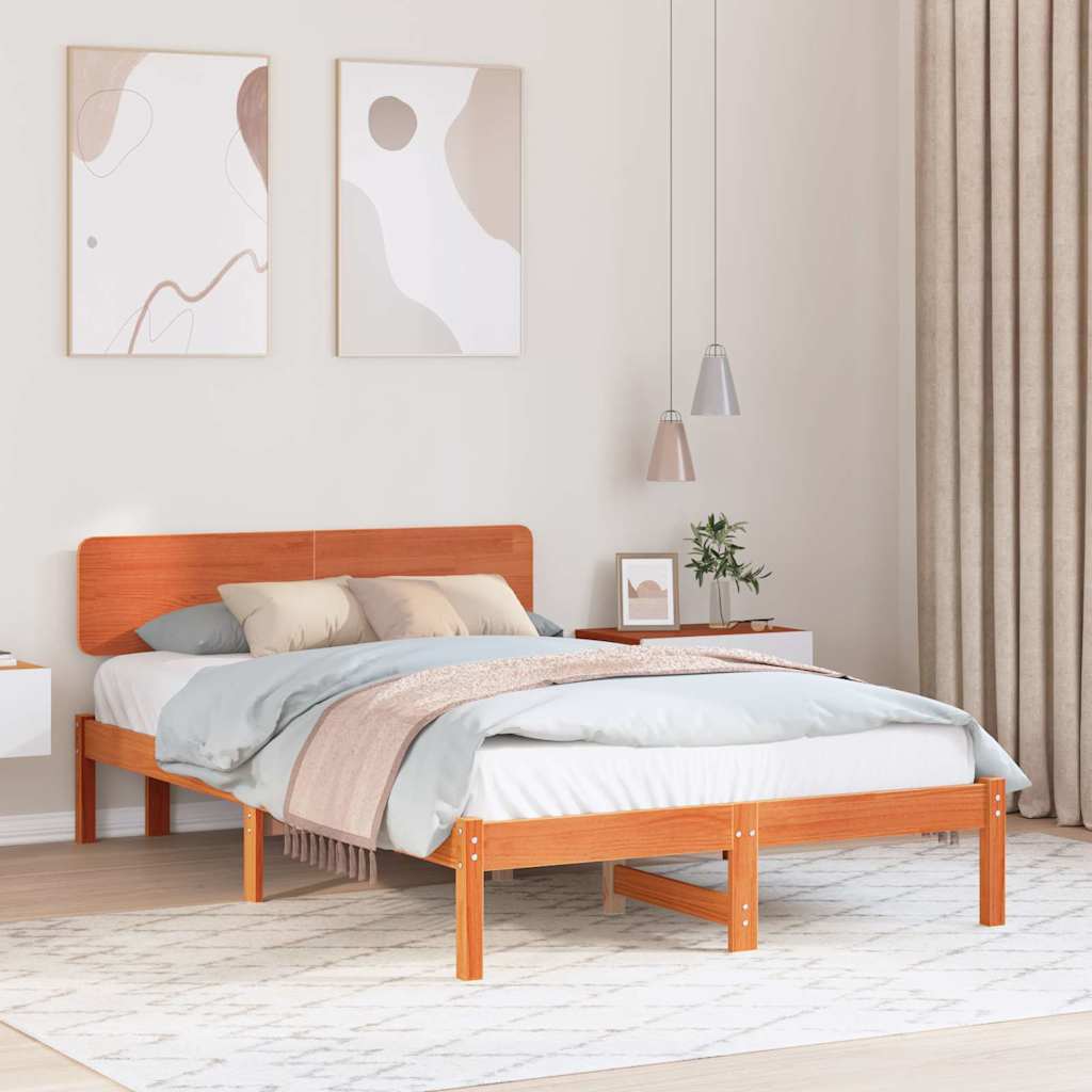 Bedframe Wasbruin 135 x 190 cm Massief grenenhout is nu te koop bij PeponiXL, paradijselijk wonen!