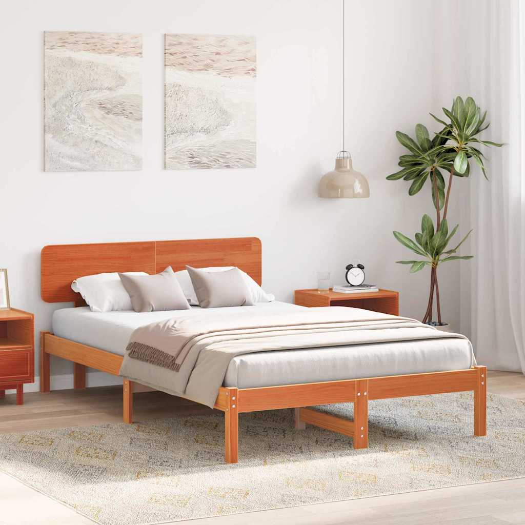 Bedframe Wasbruin 135 x 190 cm Massief grenenhout is nu te koop bij PeponiXL, paradijselijk wonen!
