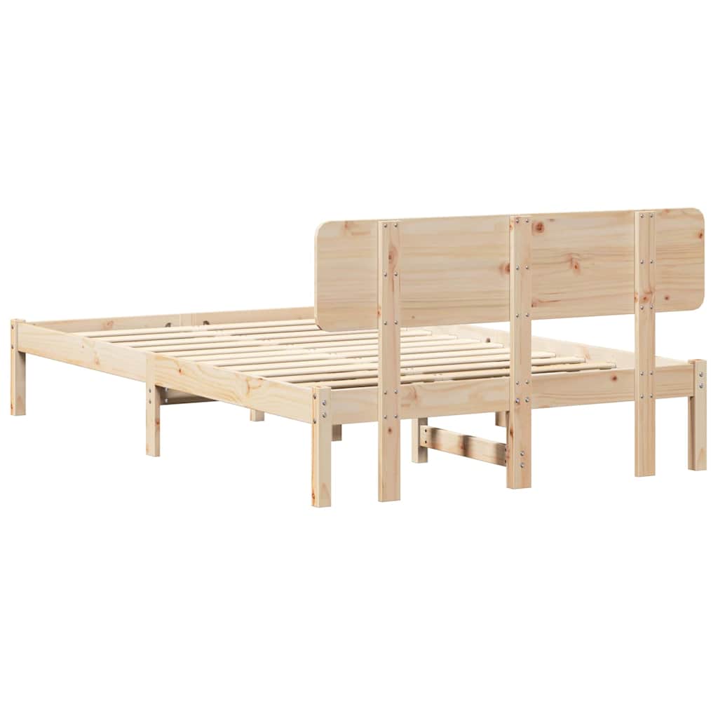 Bedframe met hoofdeinde Naturel 120 x 190 cm Massief grenenhout is nu te koop bij PeponiXL, paradijselijk wonen!
