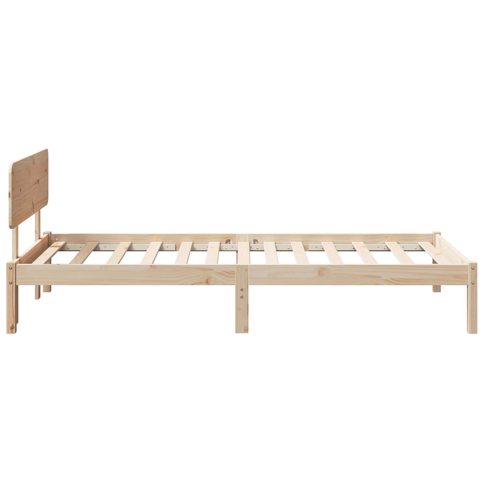 Bedframe met hoofdeinde Naturel 80 x 200 cm Massief grenenhout is nu te koop bij PeponiXL, paradijselijk wonen!