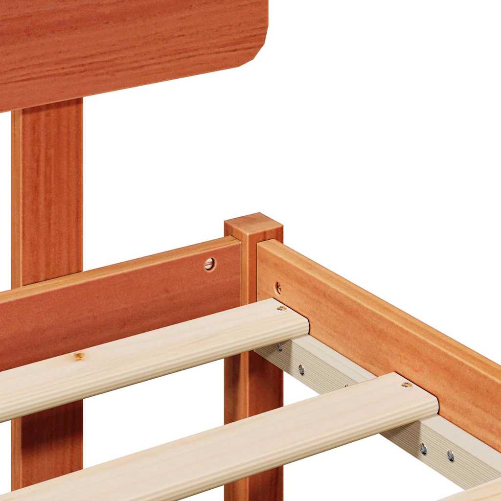 Bedframe met hoofdeinde Wasbruin 80 x 200 cm Massief grenenhout is nu te koop bij PeponiXL, paradijselijk wonen!