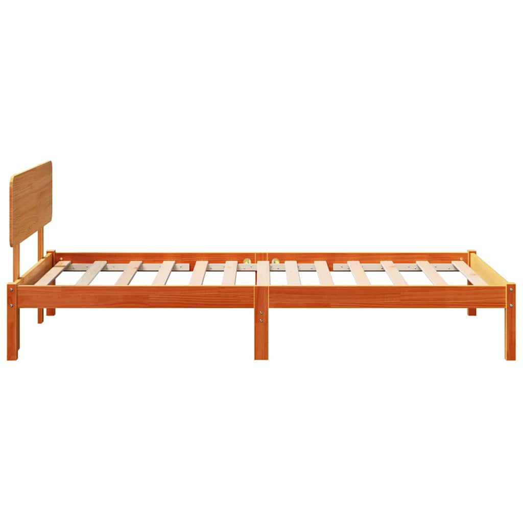 Bedframe met hoofdeinde Wasbruin 80 x 200 cm Massief grenenhout is nu te koop bij PeponiXL, paradijselijk wonen!