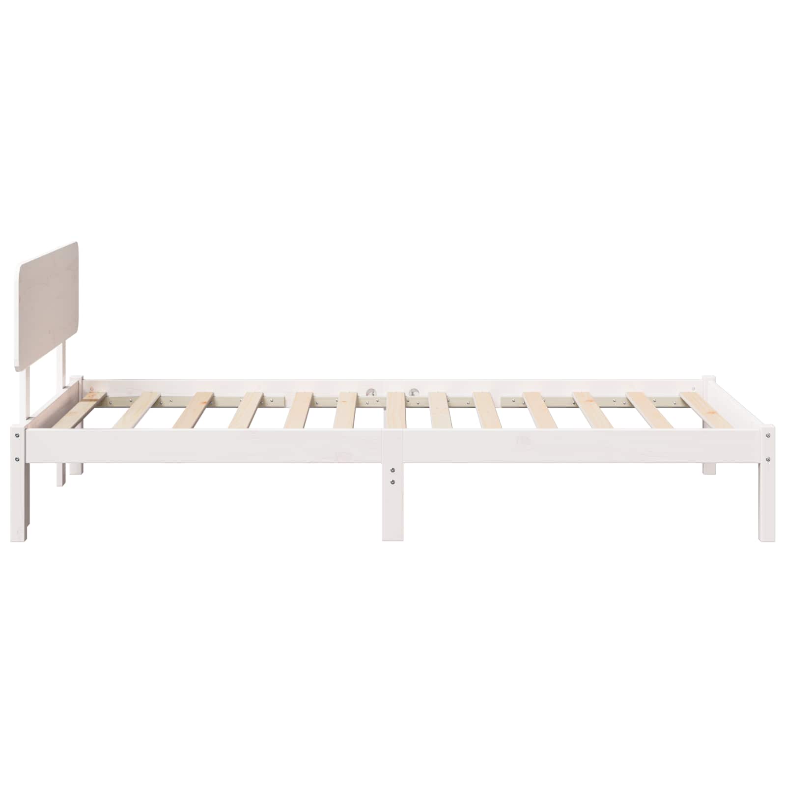 Bedframe met hoofdeinde Wit 90 x 190 cm Massief grenenhout is nu te koop bij PeponiXL, paradijselijk wonen!