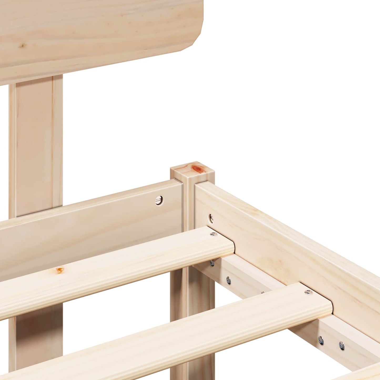 Bedframe met hoofdeinde Naturel 75 x 190 cm Massief grenenhout is nu te koop bij PeponiXL, paradijselijk wonen!