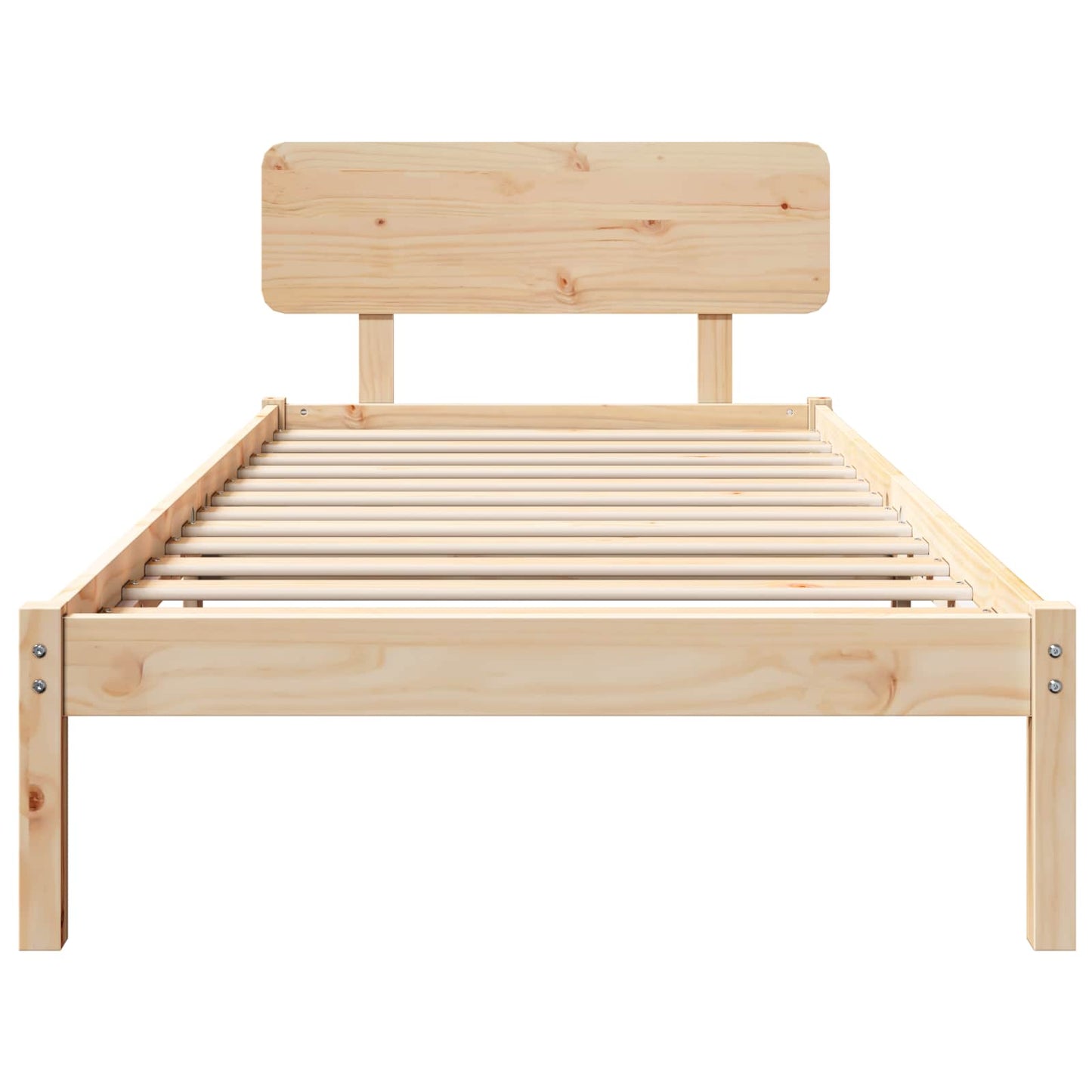 Bedframe met hoofdeinde Naturel 75 x 190 cm Massief grenenhout is nu te koop bij PeponiXL, paradijselijk wonen!