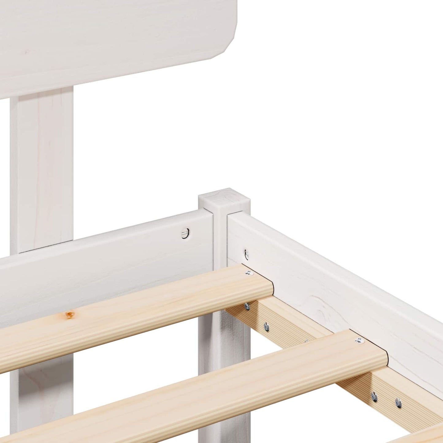 Bedframe met hoofdeinde Wit 75 x 190 cm Massief grenenhout is nu te koop bij PeponiXL, paradijselijk wonen!