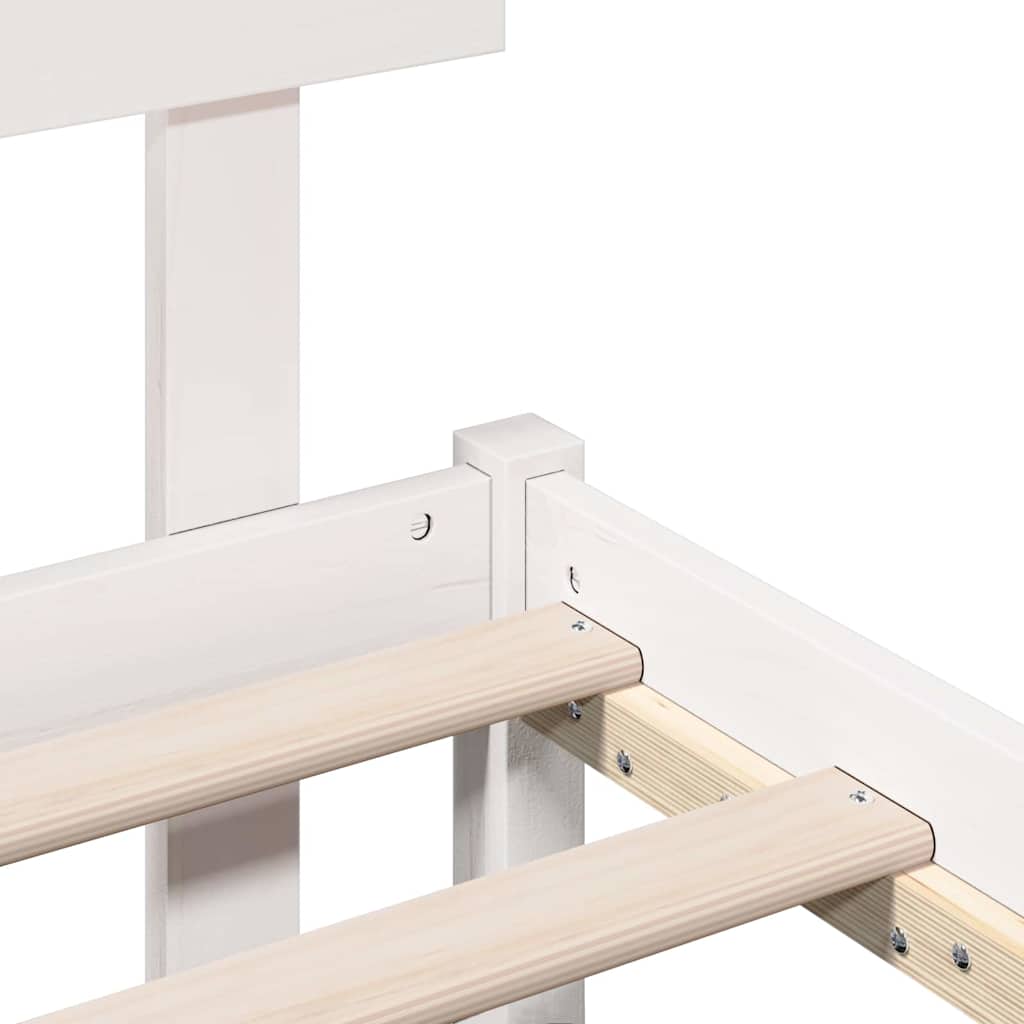 Bedframe met hoofdeinde Wit 90 x 190 cm Massief grenenhout is nu te koop bij PeponiXL, paradijselijk wonen!