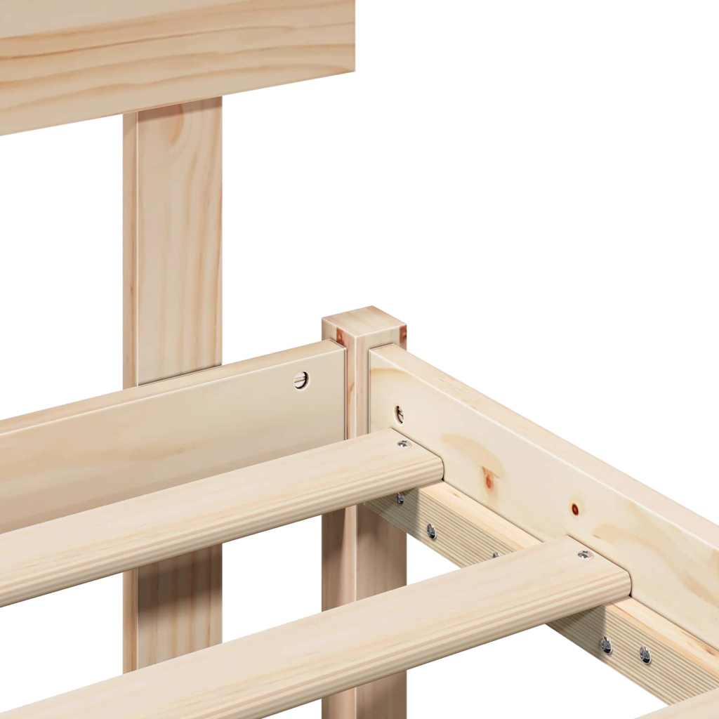 Bedframe met hoofdeinde Bruin 180 x 200 cm Massief grenenhout is nu te koop bij PeponiXL, paradijselijk wonen!