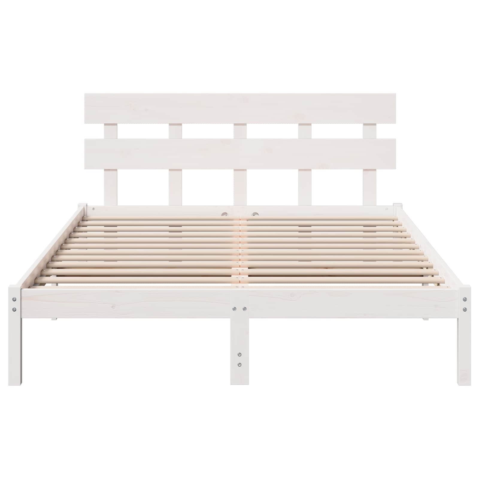 Bedframe met hoofdeinde Wit 160 x 200 cm Massief grenenhout is nu te koop bij PeponiXL, paradijselijk wonen!