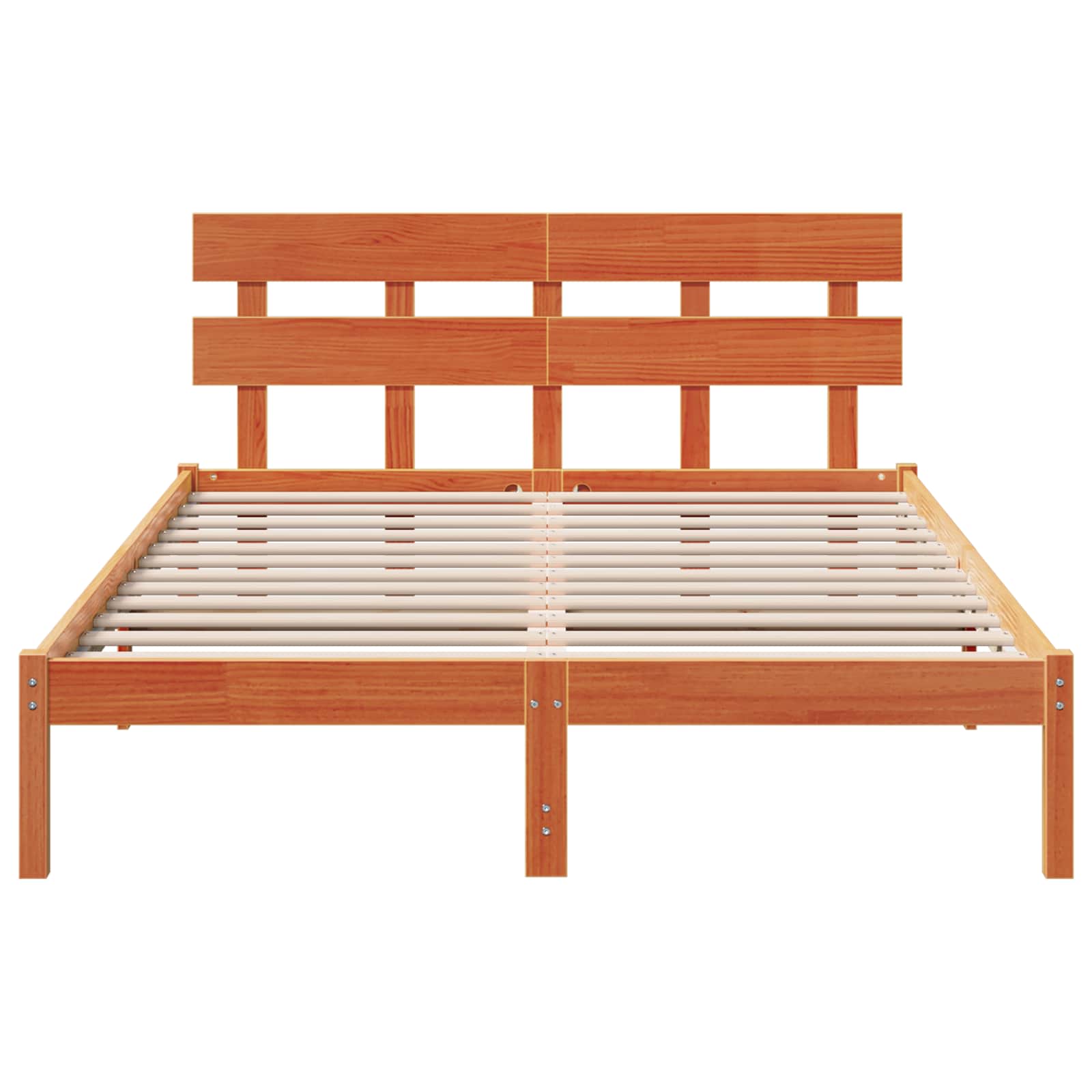 Bedframe met hoofdeinde Bruin 150 x 200 cm Massief grenenhout is nu te koop bij PeponiXL, paradijselijk wonen!