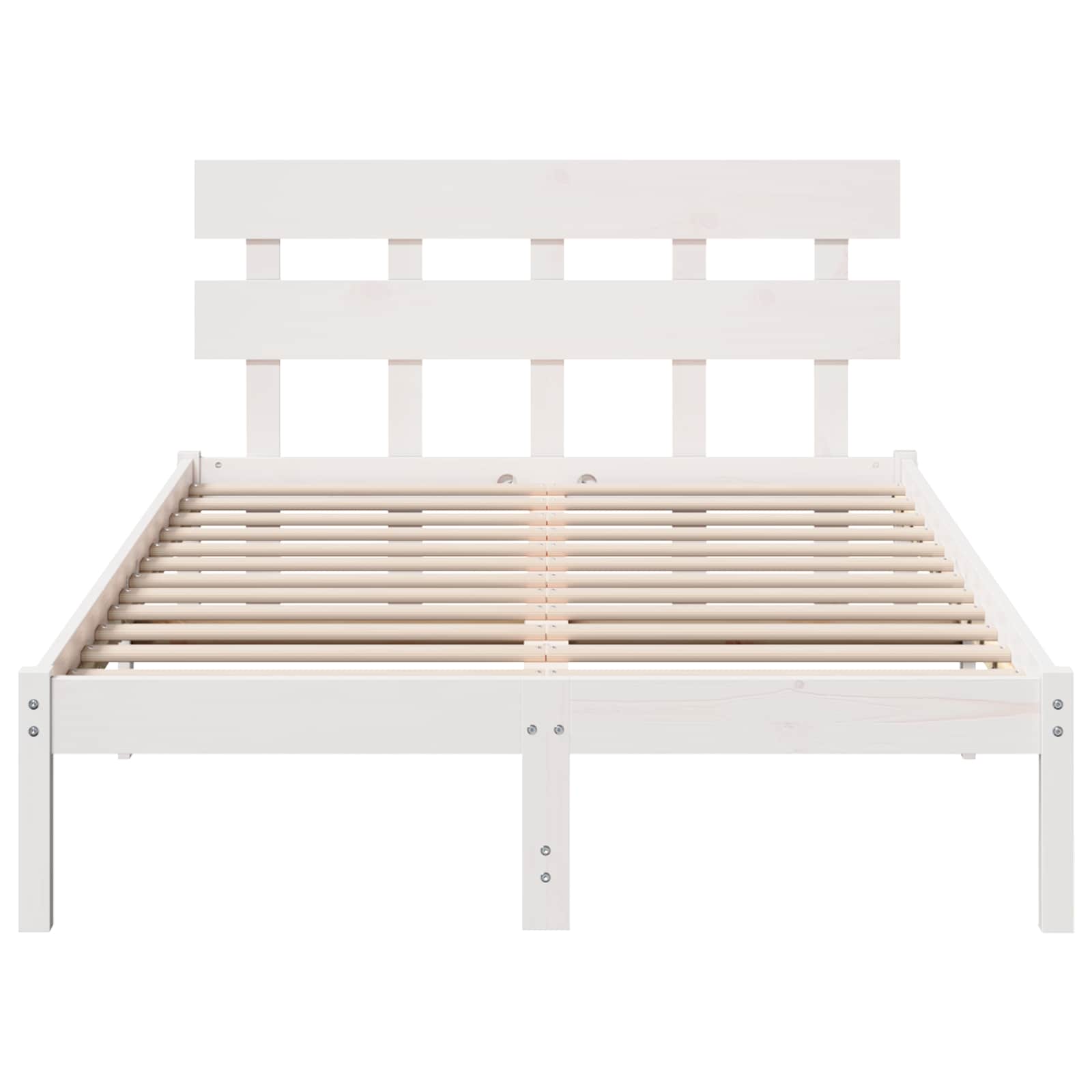 Bedframe met hoofdeinde Wit 120 x 200 cm Massief grenenhout is nu te koop bij PeponiXL, paradijselijk wonen!