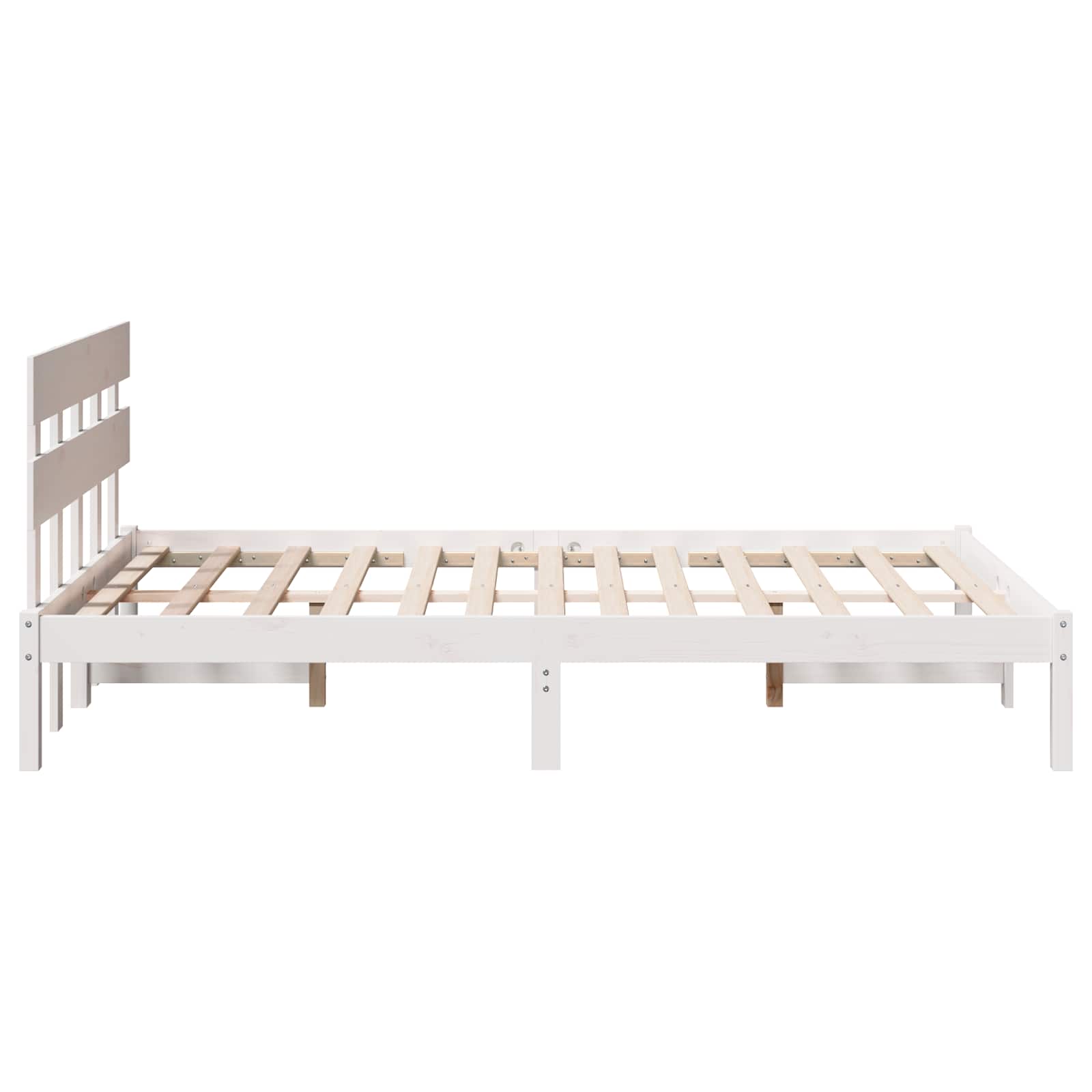 Bedframe met hoofdeinde Wit 120 x 200 cm Massief grenenhout is nu te koop bij PeponiXL, paradijselijk wonen!