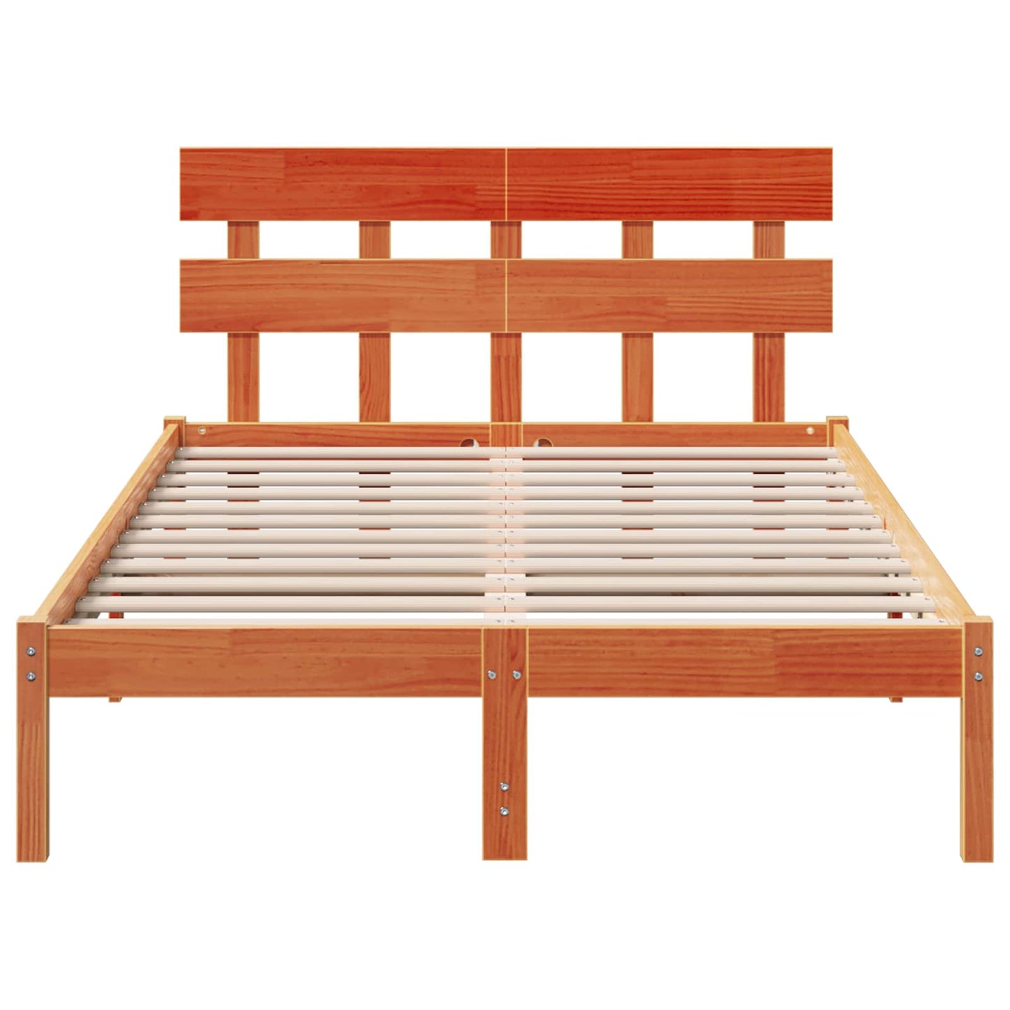 Bedframe met hoofdeinde Bruin 120 x 200 cm Massief grenenhout is nu te koop bij PeponiXL, paradijselijk wonen!
