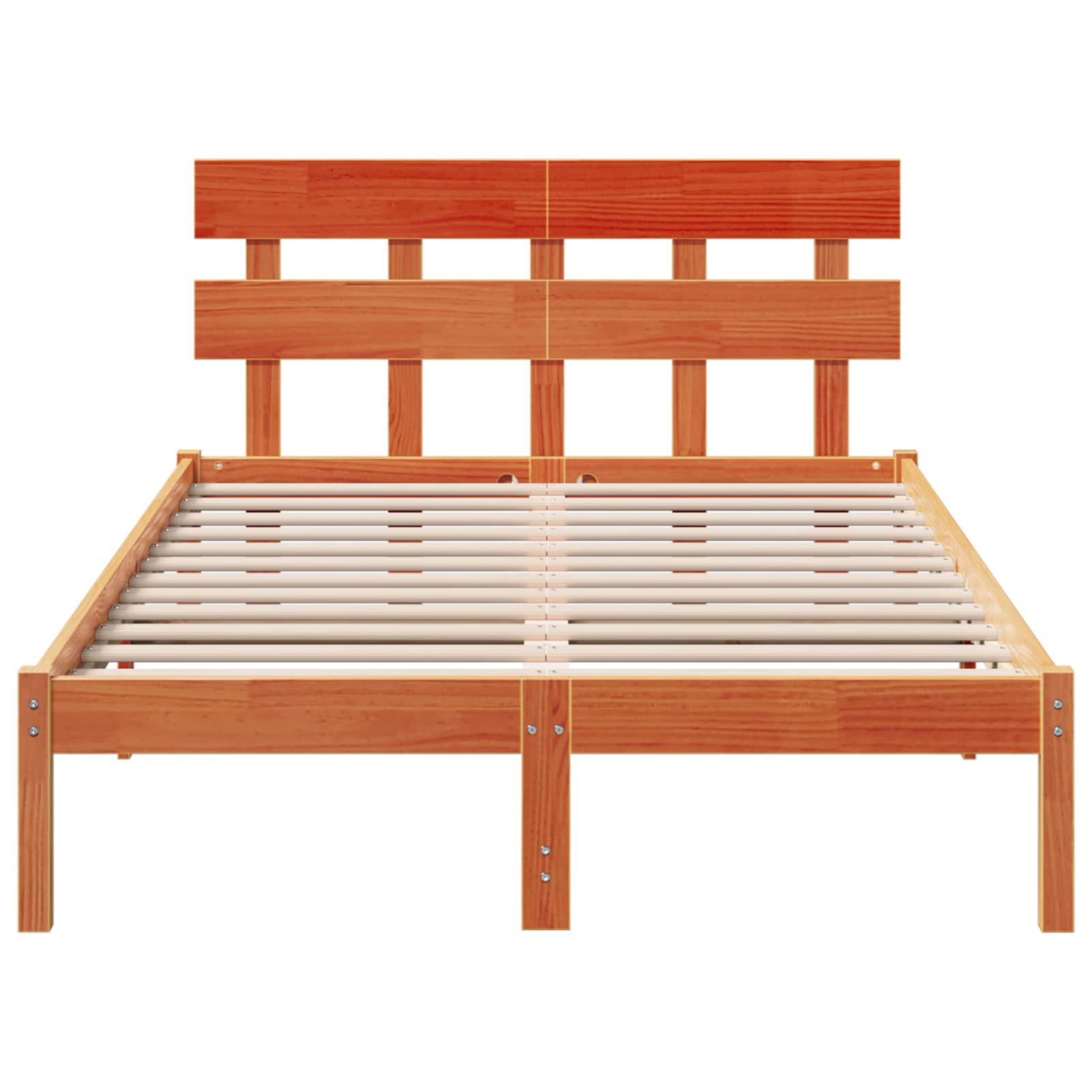 Bedframe met hoofdeinde Bruin 120 x 200 cm Massief grenenhout is nu te koop bij PeponiXL, paradijselijk wonen!