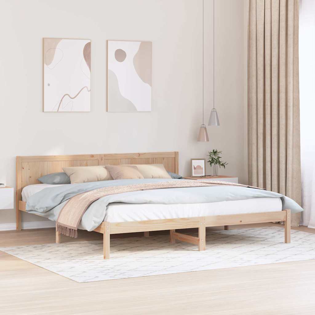 Bedframe Bruin 200 x 200 cm Massief grenenhout is nu te koop bij PeponiXL, paradijselijk wonen!