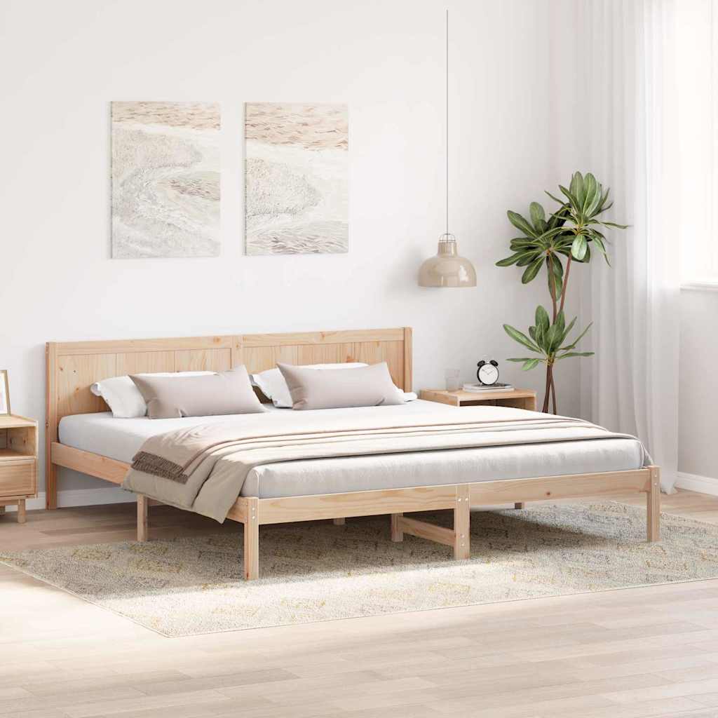 Bedframe Bruin 200 x 200 cm Massief grenenhout is nu te koop bij PeponiXL, paradijselijk wonen!
