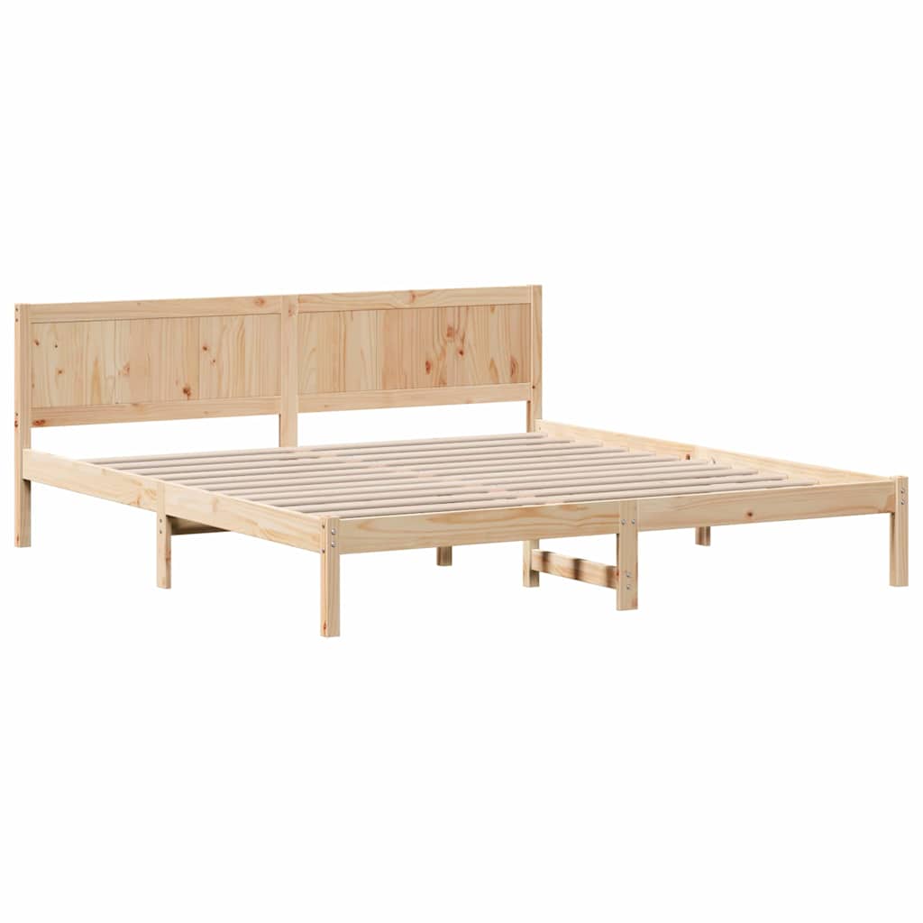 Bedframe Bruin 200 x 200 cm Massief grenenhout is nu te koop bij PeponiXL, paradijselijk wonen!