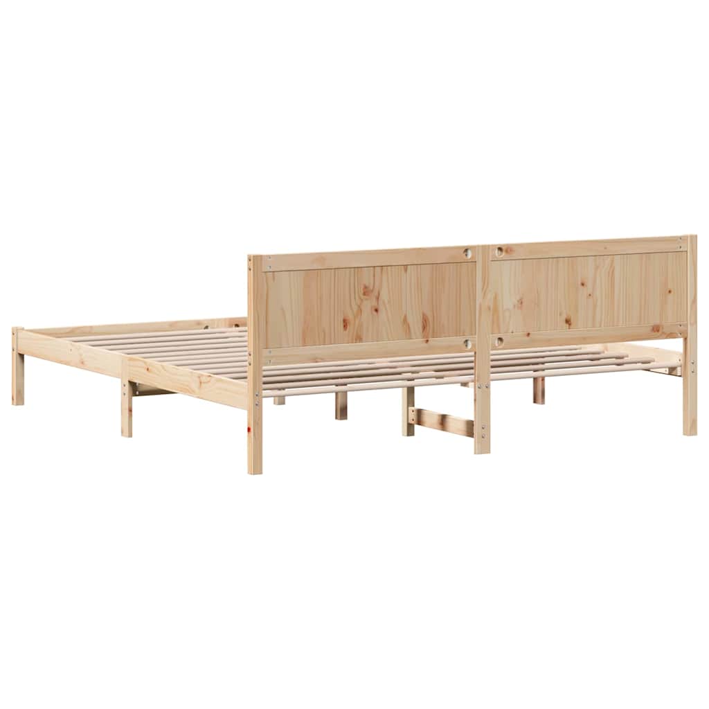 Bedframe Bruin 200 x 200 cm Massief grenenhout is nu te koop bij PeponiXL, paradijselijk wonen!